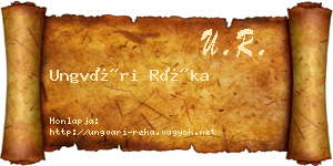 Ungvári Réka névjegykártya